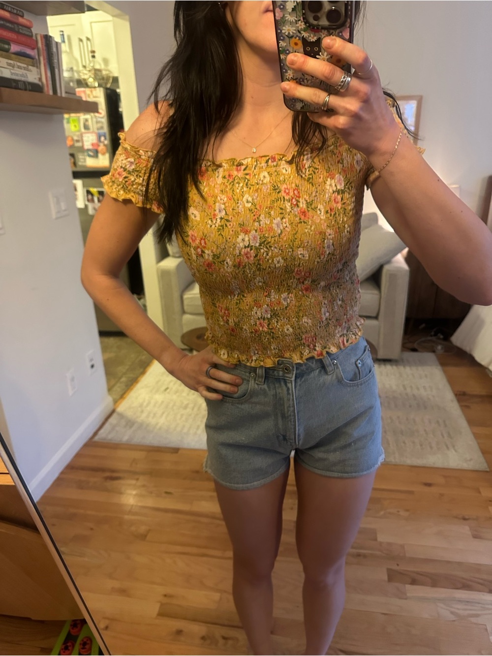 American Eagle Off-Shoulder Floral Top